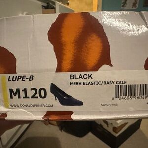 Donald J Pliner Black Mesh Elastic Baby Calf Heels